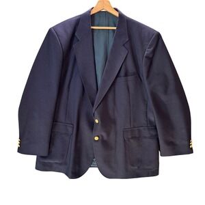 David Taylor Navy Blazer Gold Buttons Classic Fit Jacket Men 50R